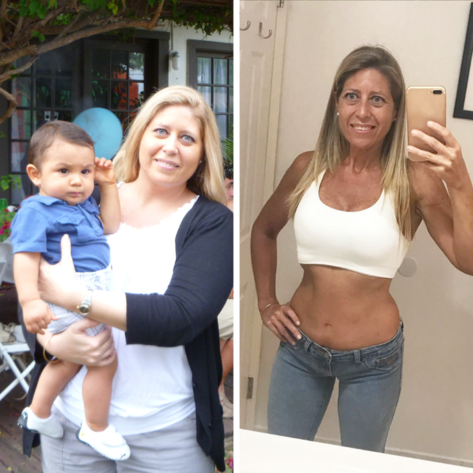 Transformación antes y después en cintura, abdomen y brazos tras uso de Vibro Sculpt